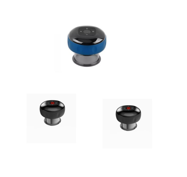Electric vacuum cupping massage body cup with digital control in blue and black, sleek ergonomic design.