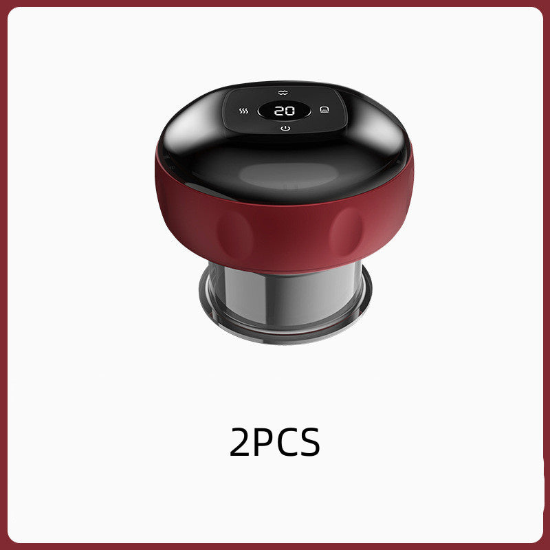 Electric vacuum cupping massage body cup with black top and red middle for slimming therapy.